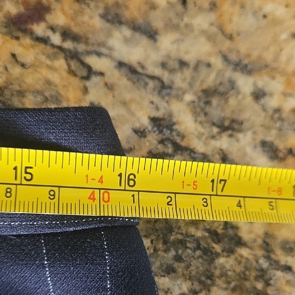 Ann Taylor Navy Blue White Pinstriped Pencil Skirt Preppy Nautical Quiet Luxury - Picture 4 of 5